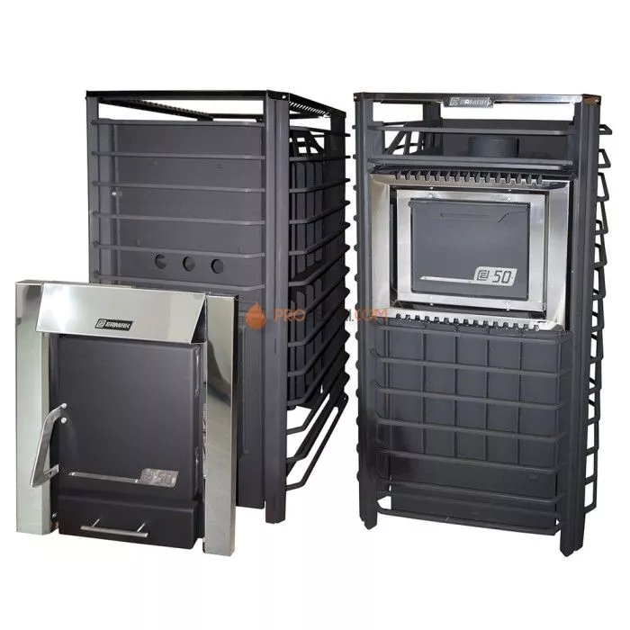 Дровяная печь для бани Ермак 50 Сетка PRO