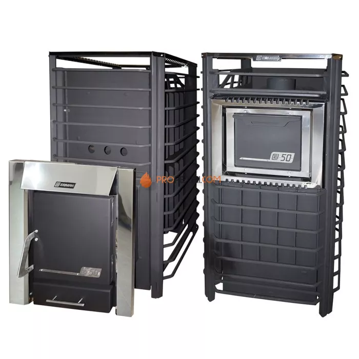 Дровяная печь для бани Ермак 50 Сетка PRO