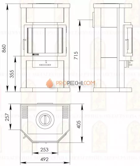 Печь-камин Мета-Бел Ока с плитой