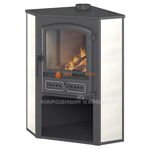 Печь-камин Этна (БКД) угловой «Бежевый»