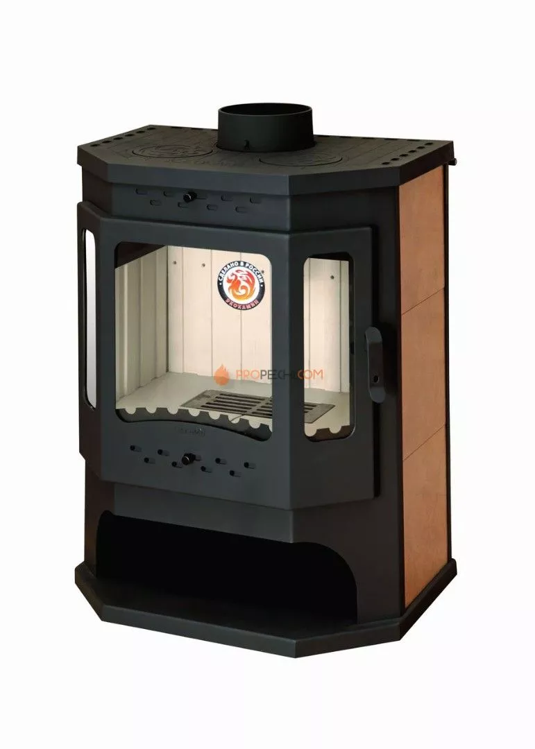 Печь-камин ЭкоКамин Бавария Призматик с плитой
