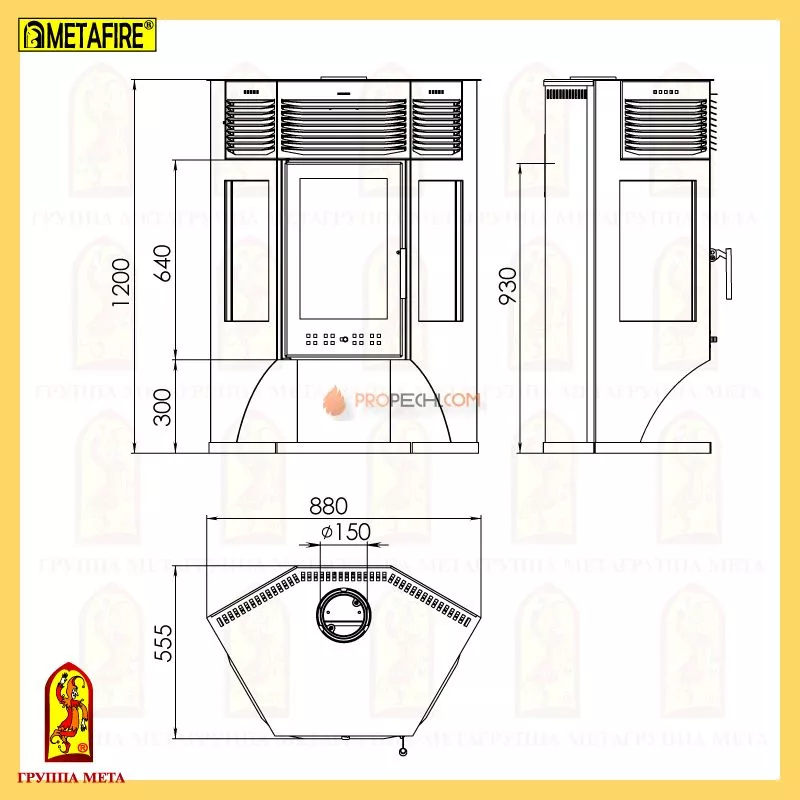 Печь-камин Мета Москва 12