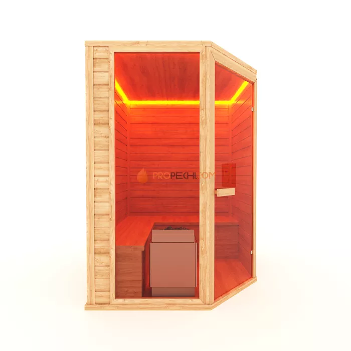 Финская сауна НКЗ 6-местная угловая 200x200x200 см