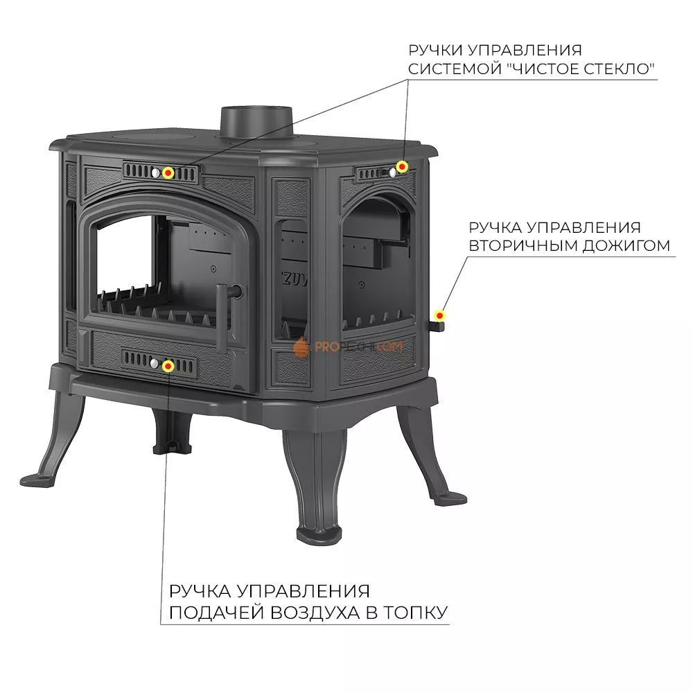 Печь-камин Везувий KZ-14SР "Антрацит"