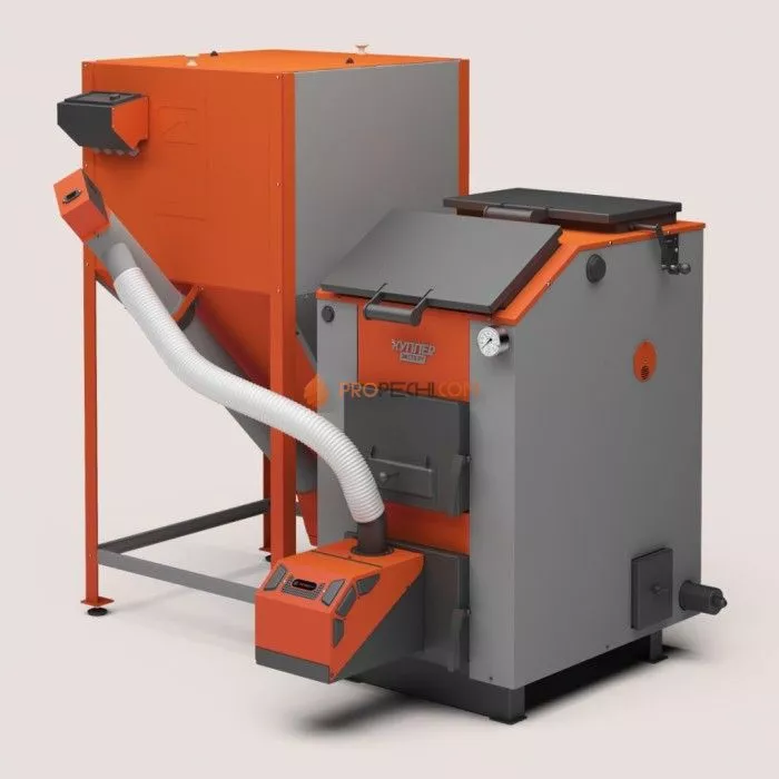 Отопительный котел Теплодар Куппер Эксперт 30 с горелкой пеллетной факельной Комфорт 42