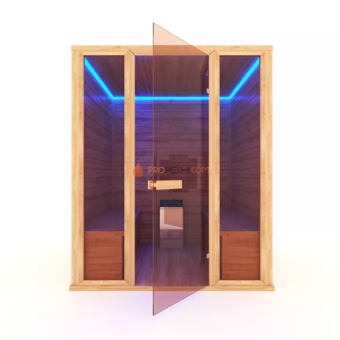 Финская сауна НКЗ 6-местная прямая 180x170x200 см, вход со стороны 170 см