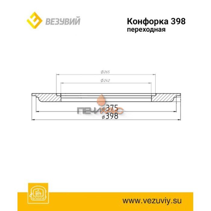 Конфорка Везувий переходная ф 398