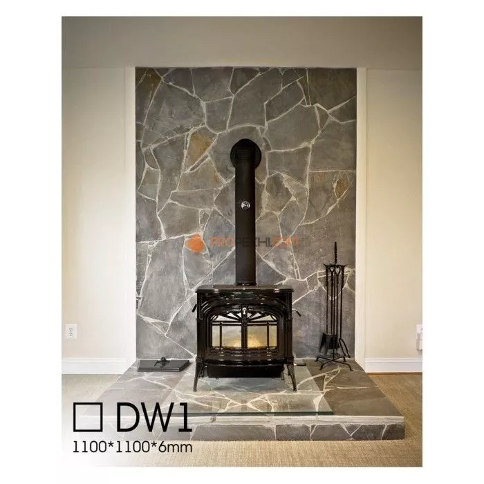 Стекло напольное под печь DoorWood DW1 Сатин 1100x1100 h=6