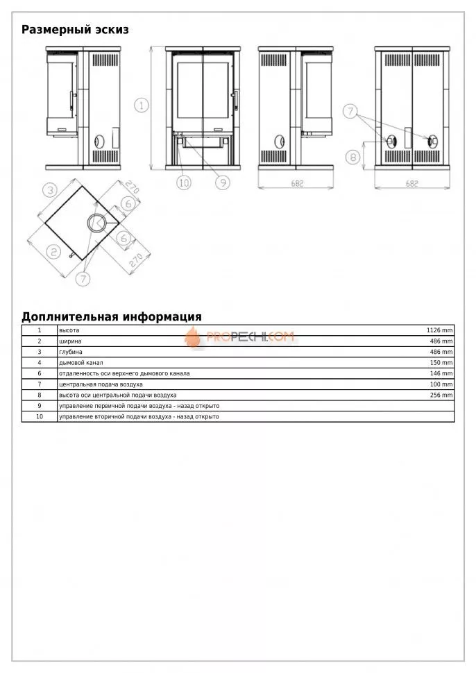 Печь-камин ABX Admiral бразильский песчаник