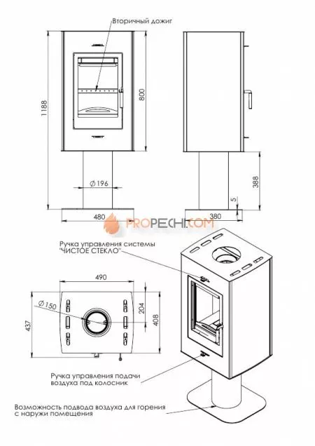 Печь-камин Мета-Бел Рона