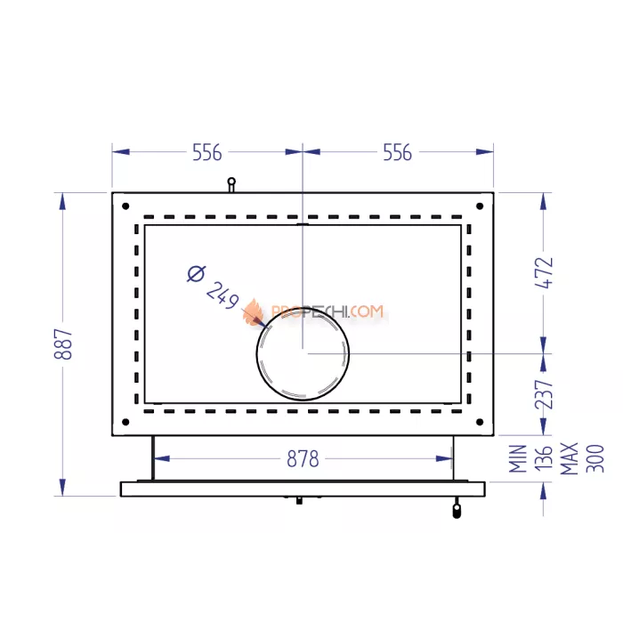 Газовая печь для бани Klover RT 100-RV 310S ( Талькомагнезит Скала, прямые углы )
