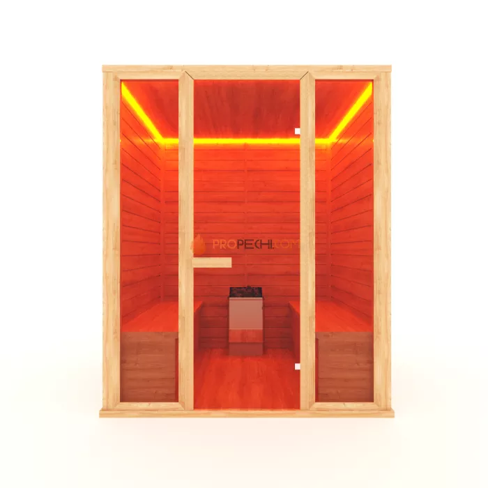 Финская сауна НКЗ 6-местная прямая 180x170x200 см, вход со стороны 170 см