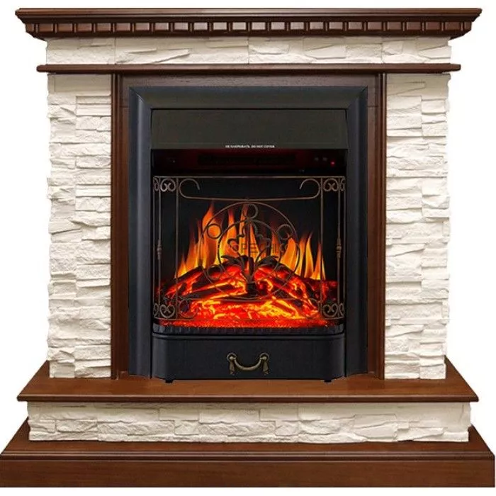 Каминокомплект Royal Flame Calgary - Дуб / Сланец белый с очагом Majestic FX Black