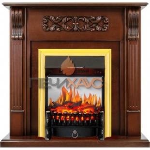 Каминокомплект Royal Flame Venice - Махагон коричневый антик с очагом Fobos FX M Brass