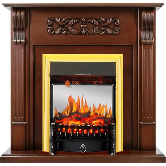 Каминокомплект Royal Flame Venice - Махагон коричневый антик с очагом Fobos FX M Brass