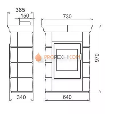 Печь-камин Thorma BORGHOLM Keramik, темнокоричневая
