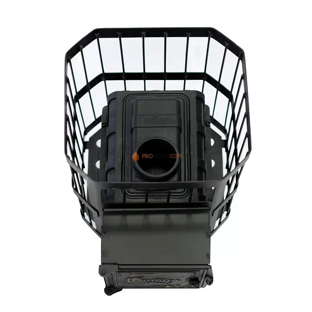 Чугунная банная печь "Сибирь-15" с выносным топочным каналом