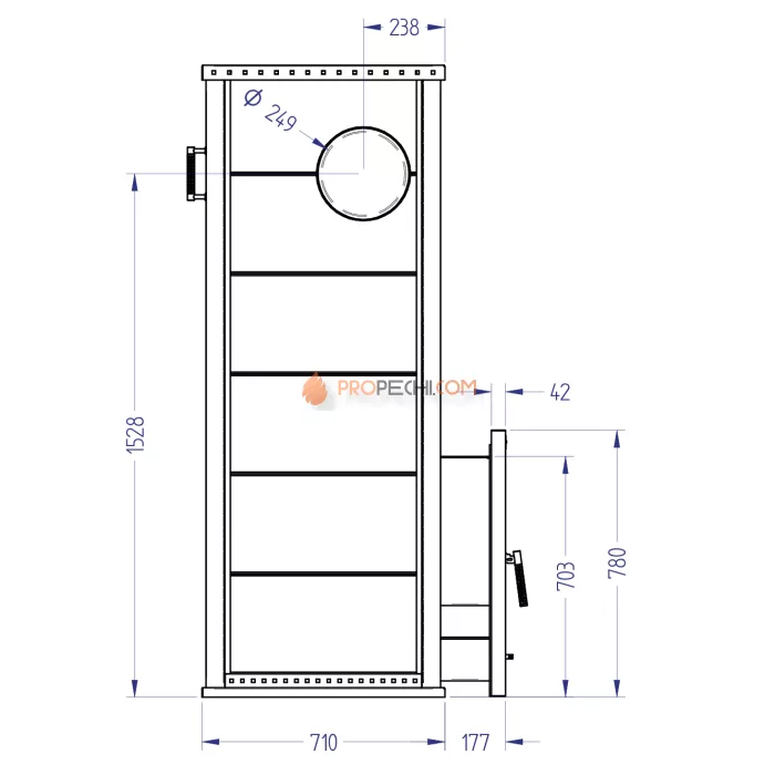 Газовая печь для бани Klover RT 100-RV 310S ( Талькомагнезит Скала, прямые углы )