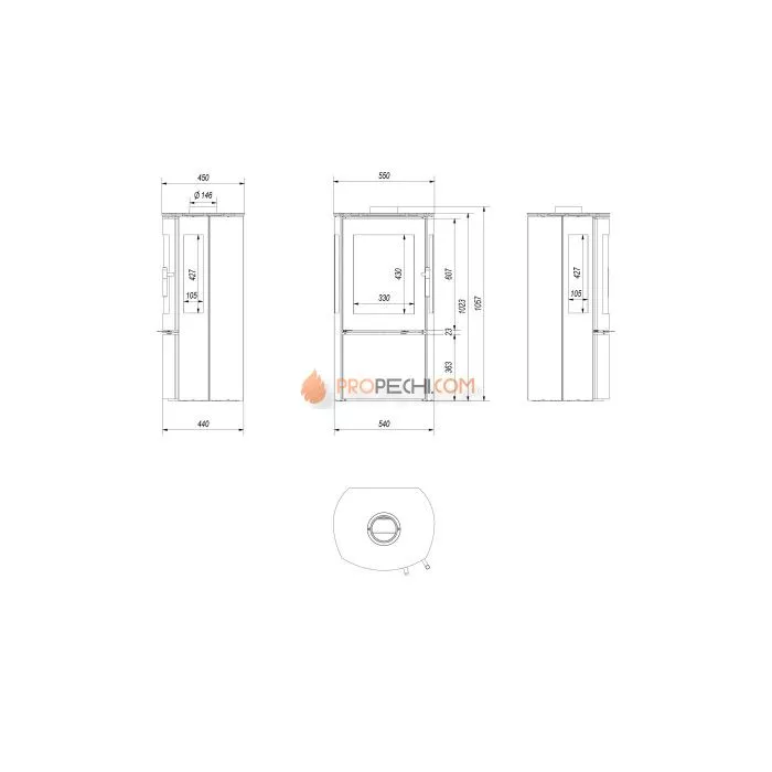Печь-камин Kratki FALCON/VIEW