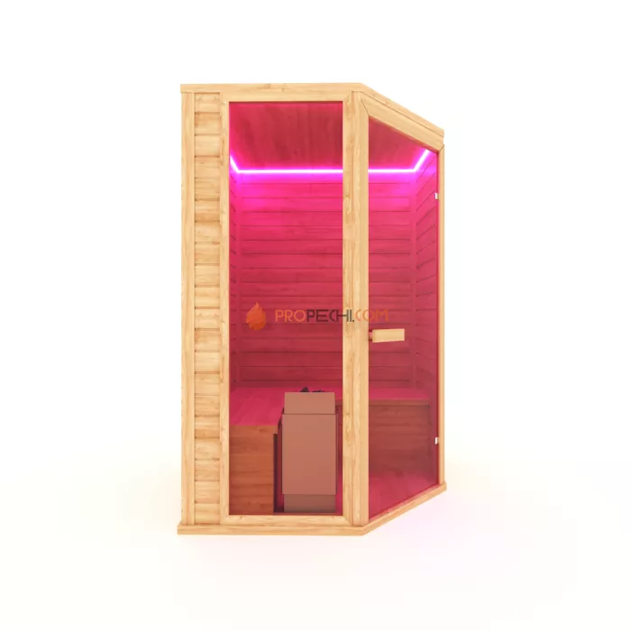 Финская сауна НКЗ 3-местная угловая 115x160x200 см
