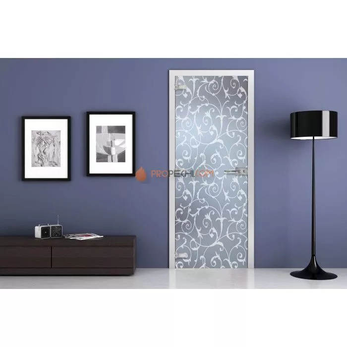 Стеклянная межкомнатная дверь DoorWood с рисунком MG-17 Матовая, 2000х800 мм