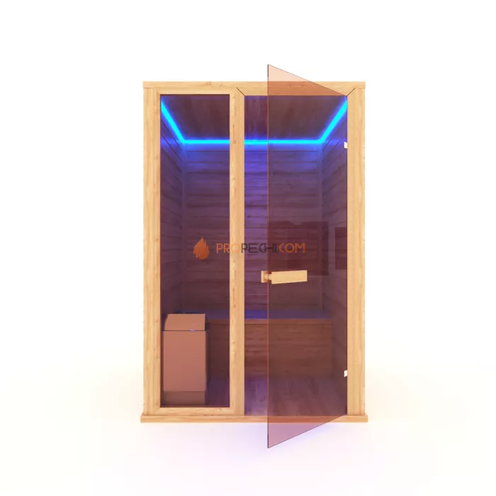 Финская сауна НКЗ 2-местная прямая 110x135x200 см, вход со стороны 135 см
