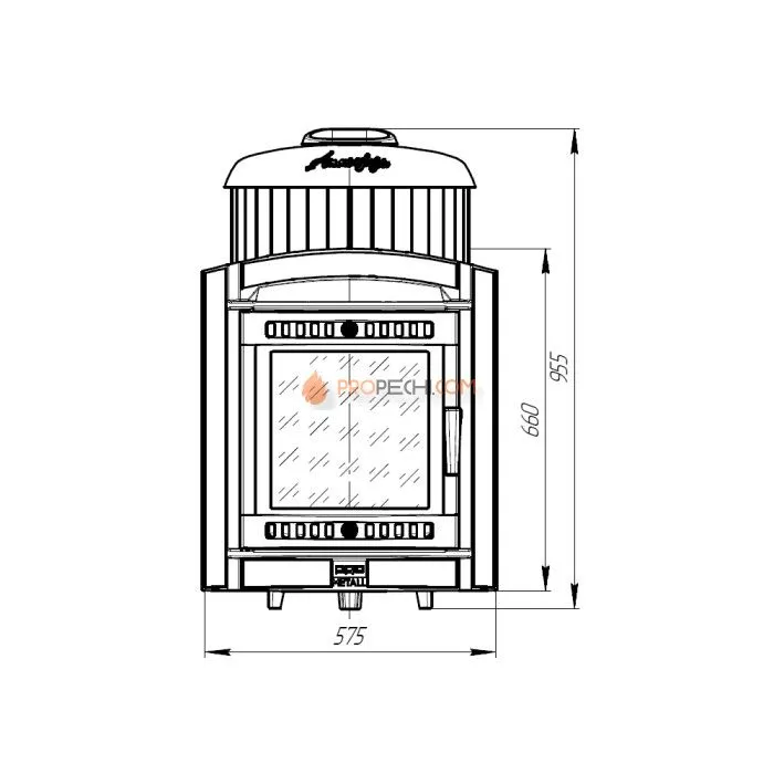 Печь банная «Атмосфера L» в ламелях «Россо Леванто»