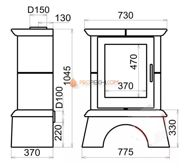 Печь-камин Thorma Landshut Top, сер./беж.
