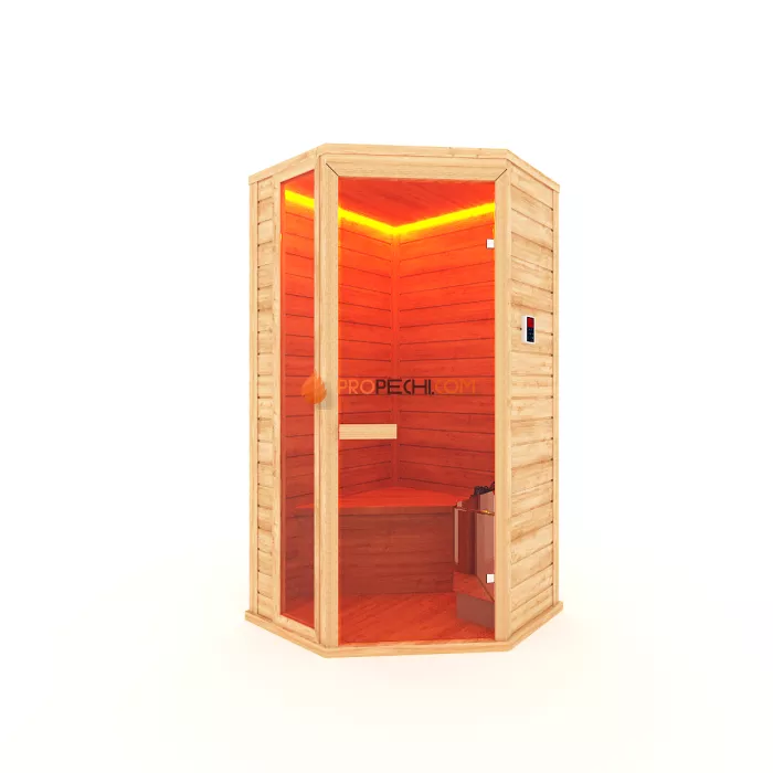 Финская сауна НКЗ 1-местная угловая 95x120x200 см