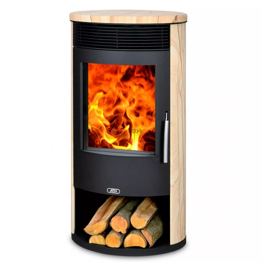 Печь-камин ABX Tartu 5 черная бразильский песчаник