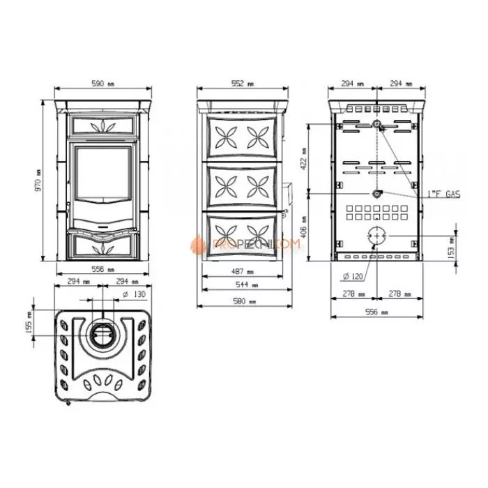 Печь-камин La Nordica Nicoletta Bordeaux