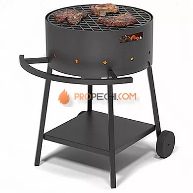 Мангал Везувий "Дачник" с чугунной решеткой "Стейк" D=450 мм на подставке