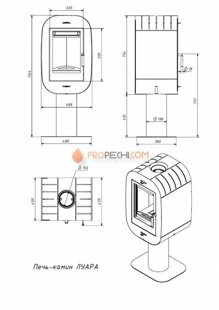 Печь-камин Мета-Бел Луара