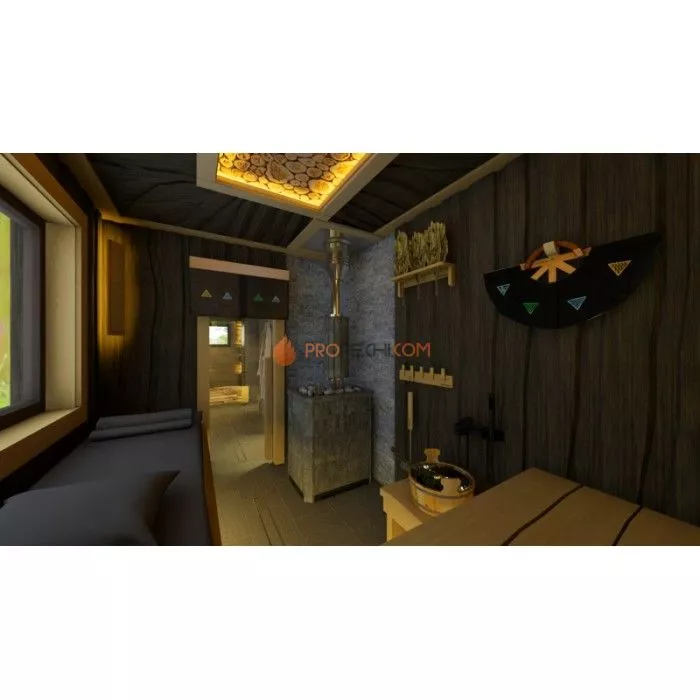 Каркасная двухмодульная баня Woodson 7х5 (утепление 100)