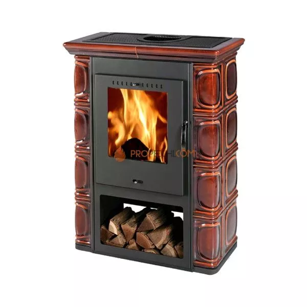 Печь-камин Thorma BORGHOLM Keramik, темнокоричневая