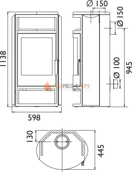 Печь-камин ABX Polar 6 бразильский песчаник