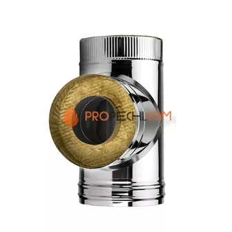 Тройник 90° DTRH D250 с изоляцией 50 мм, AISI 321/304 (Вулкан)