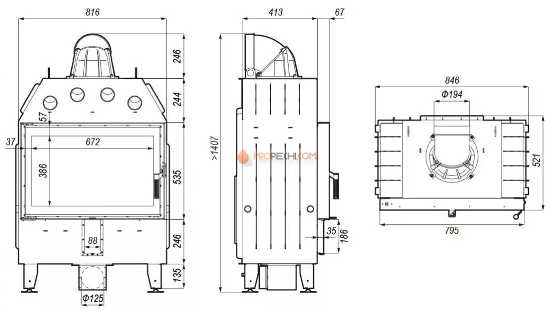 Каминная топка Defro Home Intra ME