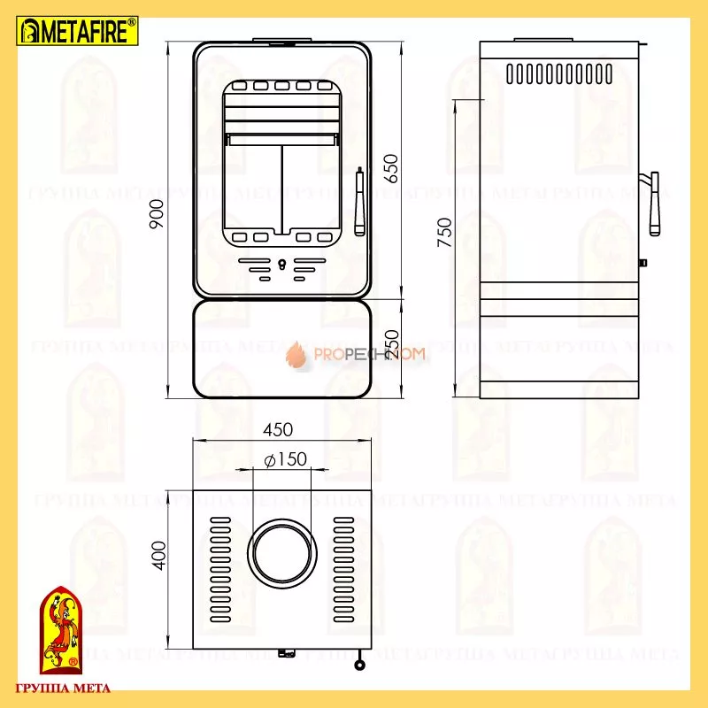 Печь-камин Мета Лава-6