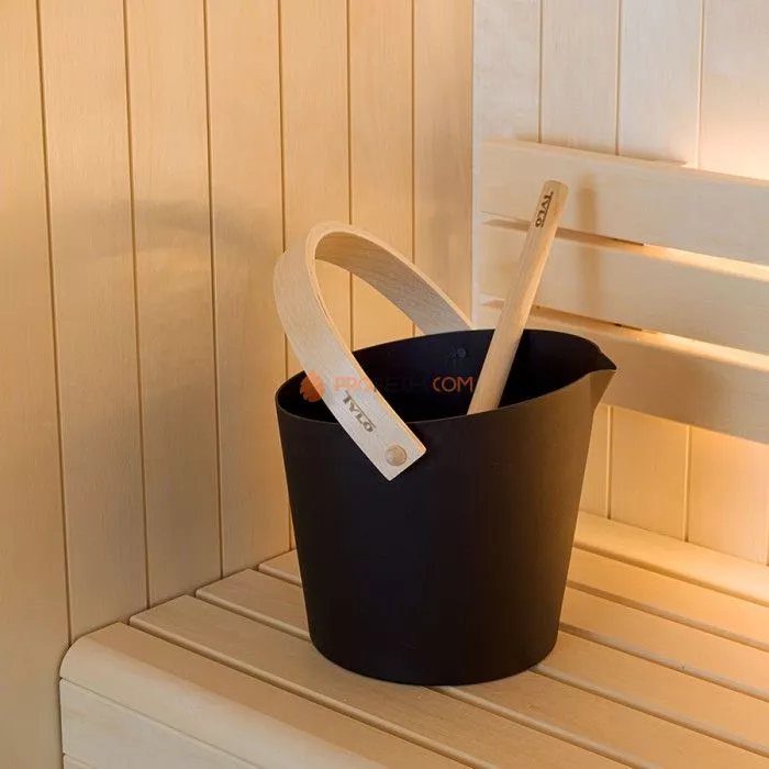 Набор аксессуаров Tylo Brilliant Black: бадья, ковш, песочные часы, термометр, гигрометр