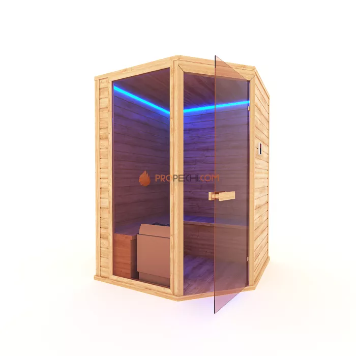 Финская сауна НКЗ 5-местная угловая 180x180x200 см
