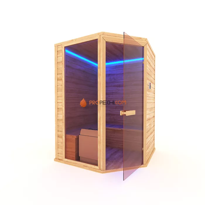 Финская сауна НКЗ 5-местная угловая 180x180x200 см