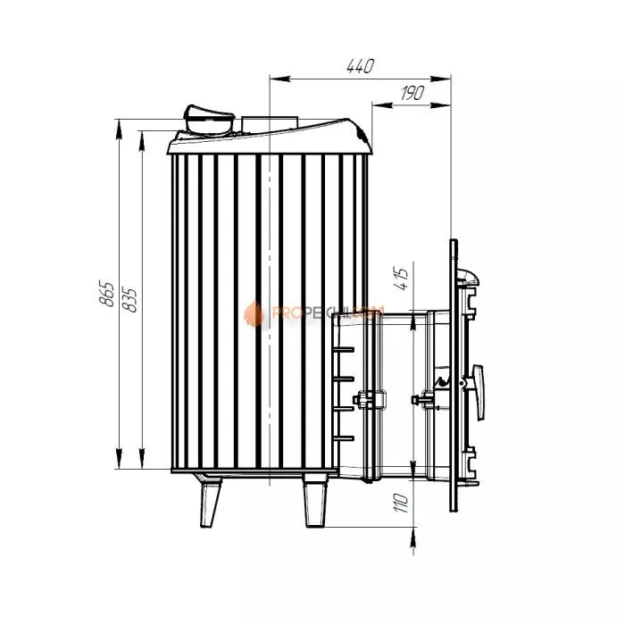 Чугунная печь для бани Атмосфера XL ламели Россо Леванто