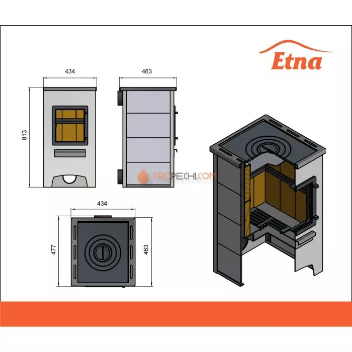 Камин ЭТНА (ДТ-4С) D115мм
