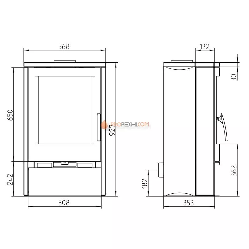 Печь-камин Thorma ALVESTA II, серый/стеатит