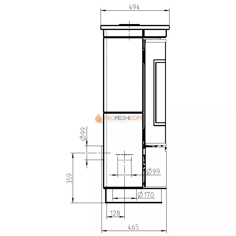 Печь-камин Thorma ANDORRA Serpentino Extra