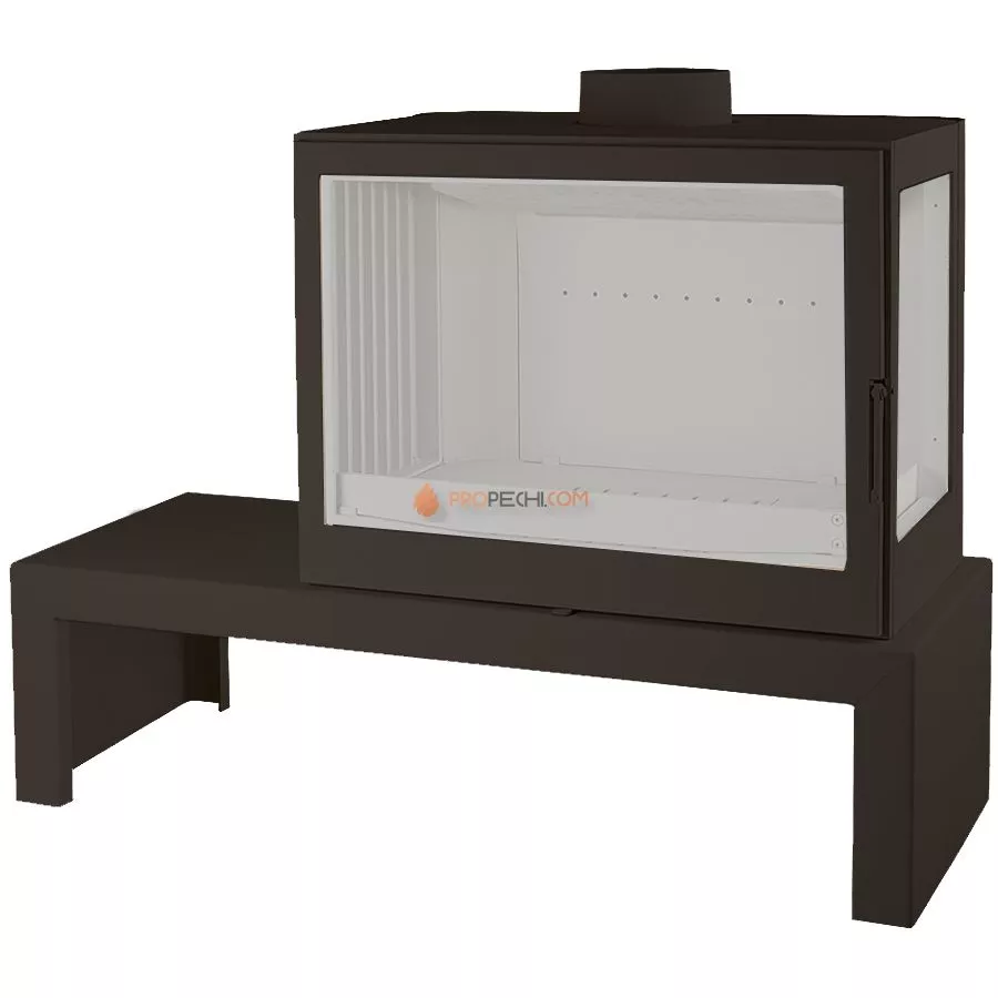 Печь-камин Liseo Castiron LCI 7 GFR Table, стекло справа