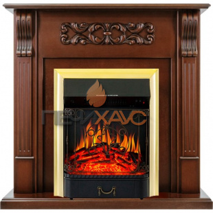 Каминокомплект Royal Flame Venice - Махагон коричневый антик с очагом Majestic FX Brass