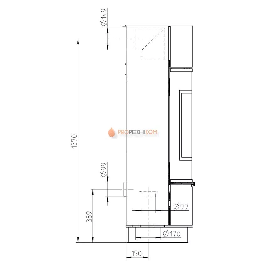 Печь-камин Thorma ATIKA STEEL, черная