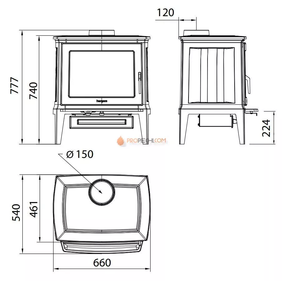 Печь-камин Hergom E30-S